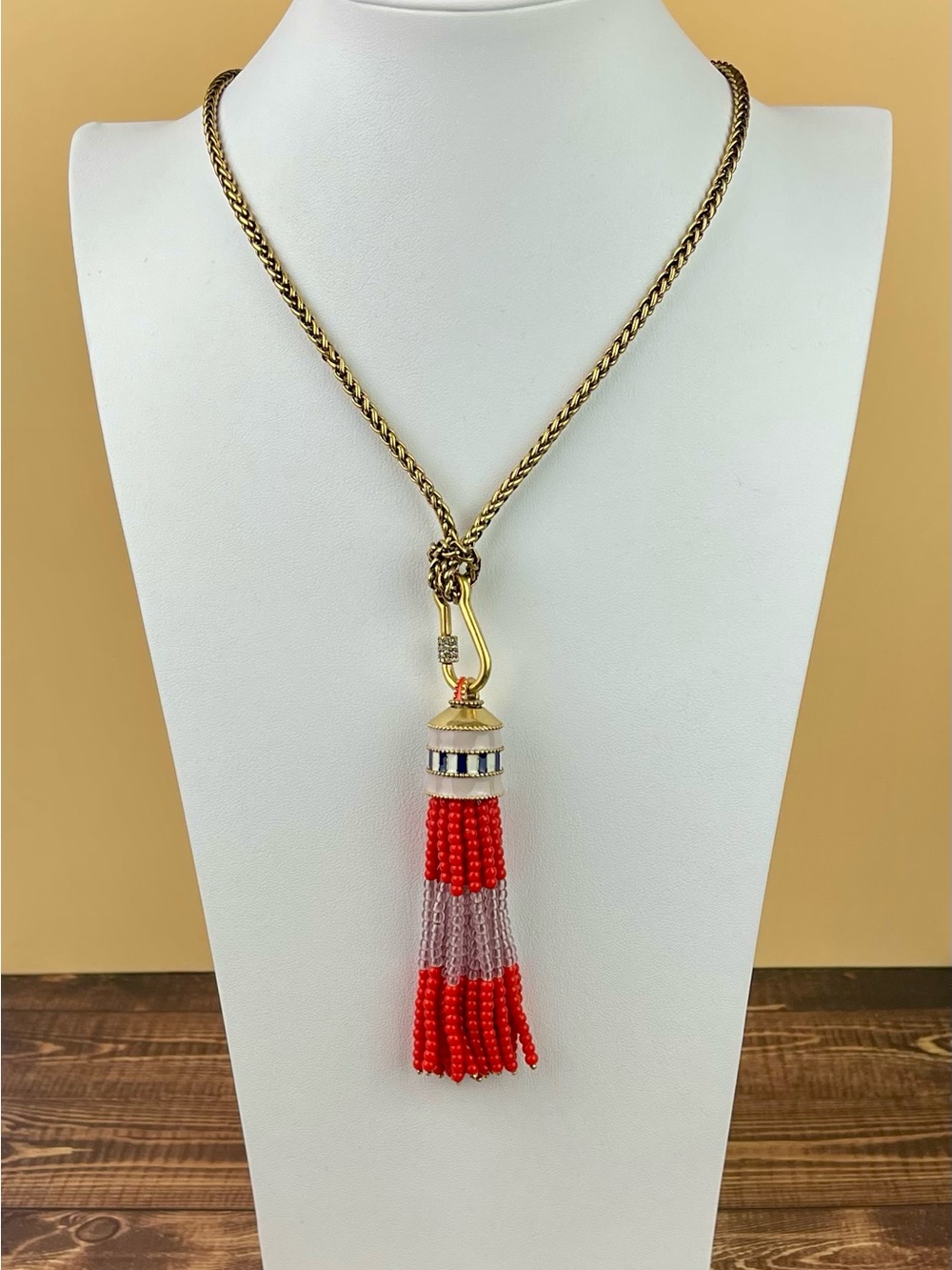 Stella & Dot Brio Tassel Beaded Boho Statement Necklace
